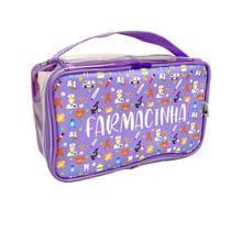 Necessaire Farmacinha Porta Remédio Transparente Lilás