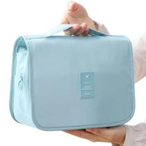 Necessaire Feminina Bolsa Viagem Compartimentos Gancho Maquiagem Higiene Azul