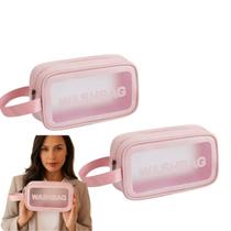 Necessaire Feminina Bolsa Viagem KIT 2 UNIDADES Maquiagem Organizador Estojo Pessoal Acessórios