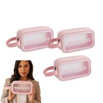 Necessaire Feminina Bolsa Viagem KIT 3 UNIDADES Maquiagem Organizador Estojo Pessoal Acessórios