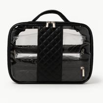 Necessaire Feminina Organizadora Maquiagem Viagem Blogueira cosméticos Estojo Kit 3 em 1 Necessaire Feminina Organizadora Maquiagem Viagem Blogueira cosméticos Estojo Kit 3 em 1