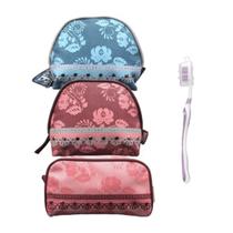 Necessaire floral Porta Moeda Premium Feminina + Escova