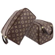 Nécessaire Grande Masculina Feminina /Organizadora Viagem / Porta Chuteiras, Maquiagens MARROM FLOR