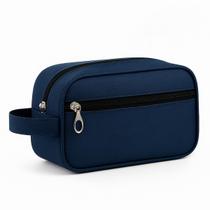 Necessaire Impermeável Compacta de Poliéster com Zíper em Metal e Bolso Frontal Funcional