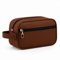 Necessaire Impermeável Compacta de Poliéster com Zíper em Metal e Bolso Frontal Funcional