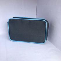 Necessaire inteira NAILON (tecido) CINZA com BORDA AZUL 23x15 Necessaire inteira NAILON (tecido) CINZA com BORDA AZUL 23x15