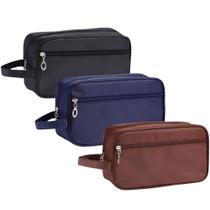 Necessaire Masculina Feminina Alça Lateral Para Organizador de Viagem em Couro