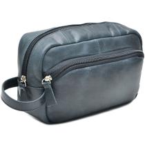 Nécessaire Masculina Feminina Organizador em Couro Preta Nécessaire Masculina Feminina Organizador em Couro Preta