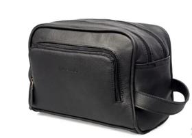 Necessaire Média Em Couro Legítimo