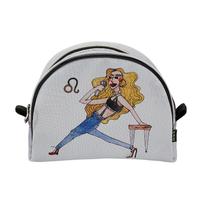 Nécessaire Meia Lua Grande Coleção Aquarela Signos Leão