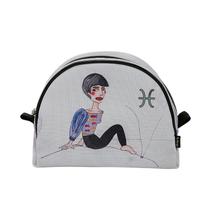 Nécessaire Meia Lua Grande Coleção Aquarela Signos Peixes