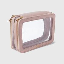 Nécessaire Nude com Transparência - Double Crystal Case