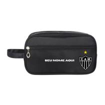 Necessaire Nylon Premium Cor Preta e Azul Estampa Time Nome Necessaire Nylon Premium Cor Preta e Azul Estampa Time Nome