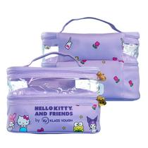 Nécessaire Organizador com Duplo Compartimentos Lilás Hello Kitty and Friends Klass Vough