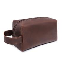 Necessaire Organizadora Grande Espaçosa Couro Fossil Premium Resistente Forro Impermeavel Ziper