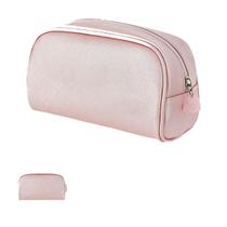 NECESSAIRE PARA COSMETICOS PEROLADA TAMANHO 20x12 CM ROSA.