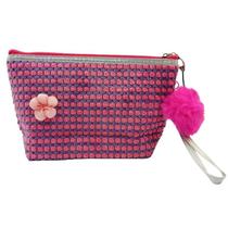 Nécessaire Pasta Rosa e Roxo PomPom 4959