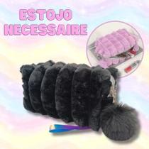 Nécessaire Pelúcia Estojo Maquiagem Mini Bolsa