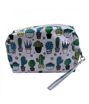 Necessaire Prateado Cactos 13X8X20Cm