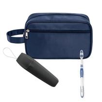 Nécessaire Premium Executiva Nylon com Porta Escova De Dente