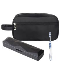 Nécessaire Premium Executiva Nylon Com Porta Escova De Dente Nécessaire Premium Executiva Nylon Com Porta Escova De Dente