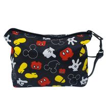 Necessaire preto partes corpo mickey 16x20x6cm - disney