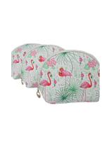 Necessaire Qualis 3 Tamanhos Estampa Flamingo Ns051