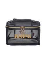 Necessaire Qualis Transparente Grande Ns2310 - Preto