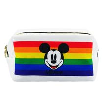 Necessaire retangular branca mickey arco-íris 12x10x20cm - disney
