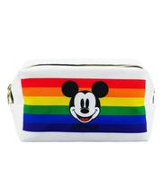 Necessaire Retangular Branca Mickey Rainbow 12X10X20Cm