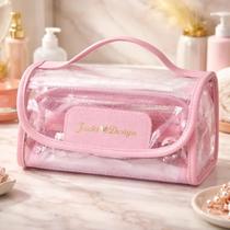 Necessaire Rocambole Transparente Jacki Design Love Cor Rosa Coração Necessaire Rocambole Transparente Jacki Design Love Cor Rosa Coração