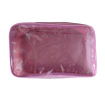 Necessaire ROSA de nailon (tecido) com frente transparente 23x15 Necessaire ROSA de nailon (tecido) com frente transparente 23x15