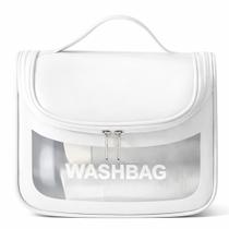 Necessaire Rosa para Viagem Impermeável com Visor Transparente e Bolso Interno Necessaire Rosa para Viagem Impermeável com Visor Transparente e Bolso Interno