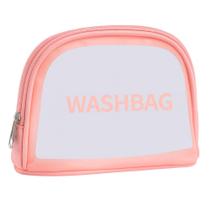 Necessaire Transparente Viagem PVC Compacta Maquiagem Resistente e Unissex