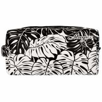 Necessaire Tropical Feminina Folhagem Preta e Branca, Magicc