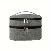 Necessaire Viagem Dupla Organizador Cor: Cinza Necessaire Viagem Dupla Organizador Cor: Cinza