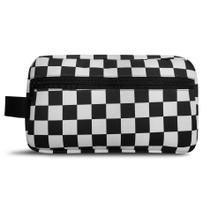 Necessaire XADREZ 06 Bolsa de Mão Bag Multiuso 2 Divisorias porta celular , estojo maquiagem ,kit viagem Unissex envio rápido Zark Style