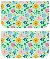 Necessarie Carteira Flores fundo verde claro - Sintético Doll