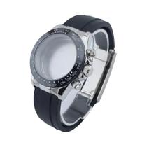 NEITON 40mm Vidro Safira Quart Caixa de Aço Inoxidável Pulseira de Borracha Fit VK63 Quart Movimento