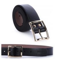 Nelly - Cinto Femino Couro Legítimo Preto Fivela Dourada Nelly - Cinto Femino Couro Legítimo Preto Fivela Dourada