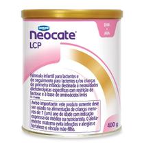 Neocate LCP Fórmula Infantil para Lactentes, de Seguimento para Lactentes e Crianças de Primeira Infância com Restrição a Lactose com 400g