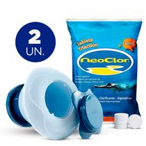 Neoclor pastilha 3 em 1 e flutuador para manutenção e limpeza de piscinas