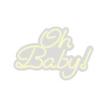 Neon Led Em Acrílico Oh Baby Branco Quente 0,55X0,37