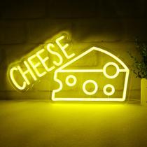 Neon Sign Balanar Cheese para decoração de parede, luzes LED de 16x9 cm