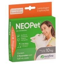 Neopet Antipulgas E Carrapatos Cães Até 10kg 3 Flaconetes