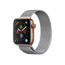 NERDCASE, Pulseira Milanese de Metal com Fecho Magnético, Compatível com Apple Watch, 42mm/44mm/45mm/49mm, Prata