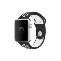 NERDCASE, Pulseira NK com Furos Respirável, Silicone, Compatível com Apple Watch Series 1-9, 38mm/40mm/41mm, Preto/Branco