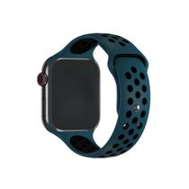NERDCASE, Pulseira NK Furadinha, Compatível com Apple Watch, 42/44/45/49mm, Azul Petróleo/Preto