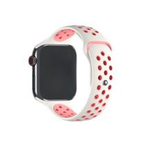 NERDCASE, Pulseira NK Furadinha, Silicone, Compatível com Apple Watch, Serie 1-9, 42/44/45/49mm, Branca e Rosa