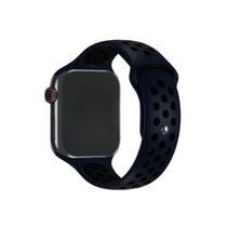 NERDCASE, Pulseira NK, Silicone, Compatível com Apple Watch, Serie 1-9, 42/44/45/49mm, Azul Marinho e Preto